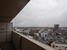 ベランダ 鳩よけ・防鳥ネット 施工後