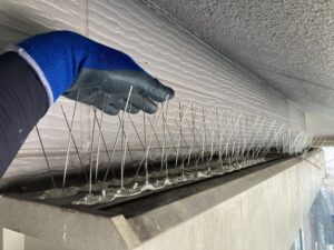 外周 シャッターBOX上 休息防止プロテクター設置完了
