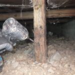 手前和室床下 穿孔処理
