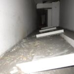 4階防火扉上部 ハトの巣撤去完了