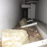 2階防火扉上部 ハトの巣確認