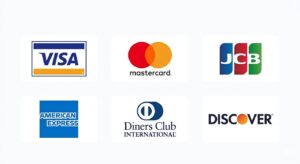 VISA / Mastercard / JCB / American Express / Diners Club / Discover